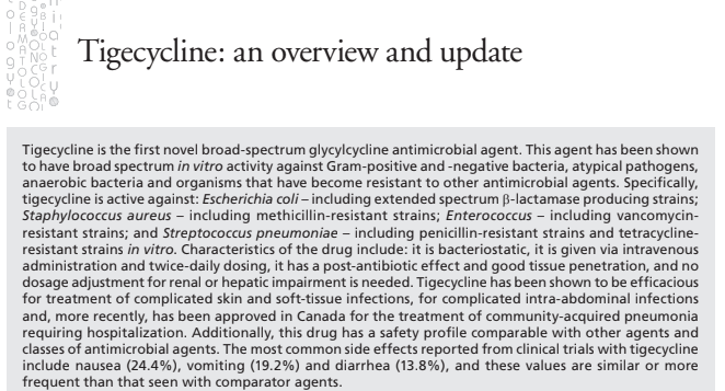 tigecycline-an-overview-and-update