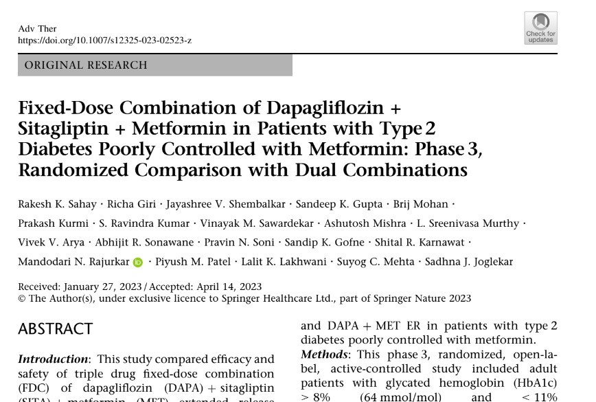 Fixed-Dose Combination of Dapagliflozin