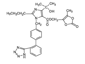 Olbet AM 20 and 40 7.0 image Structural formula for olmesartan medoxomil 