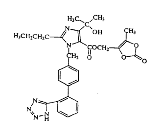 Olbet Trio 20 and 40 7.0 image Structural formula for olmesartan medoxomil 